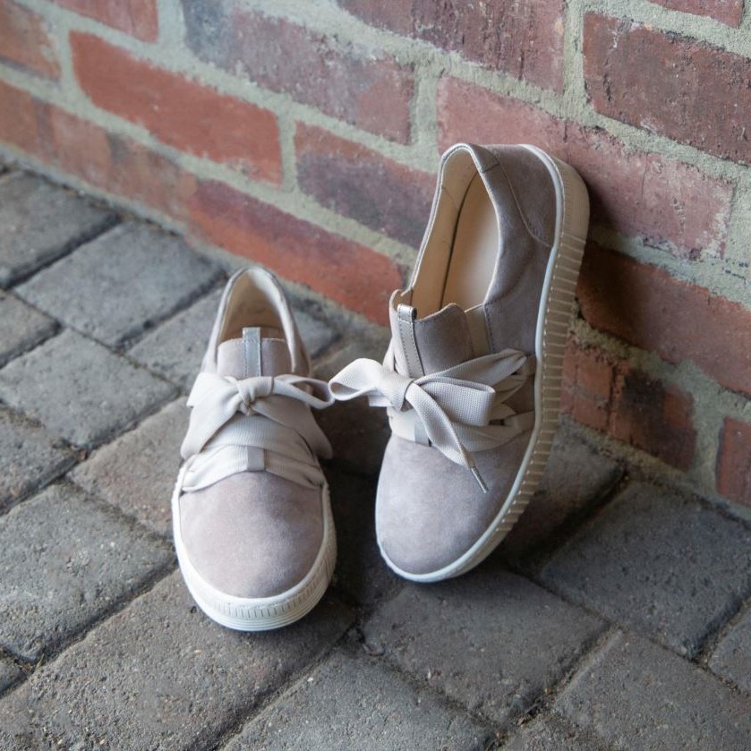 Womens leather lace up trainers