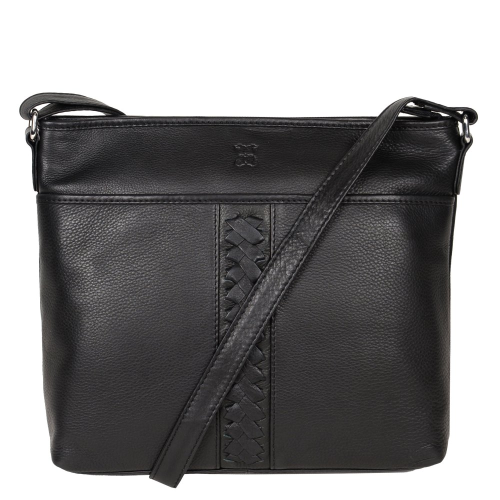 Lakeland Leather Women's Black Farlam Messenger Bag Colour: Size: One Size