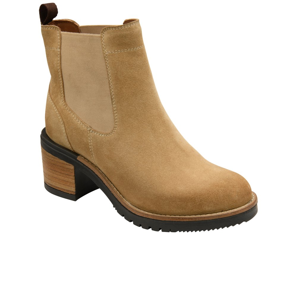 Ravel Women's Sand Suede Bray Chelsea Boots Colour: : Size 3