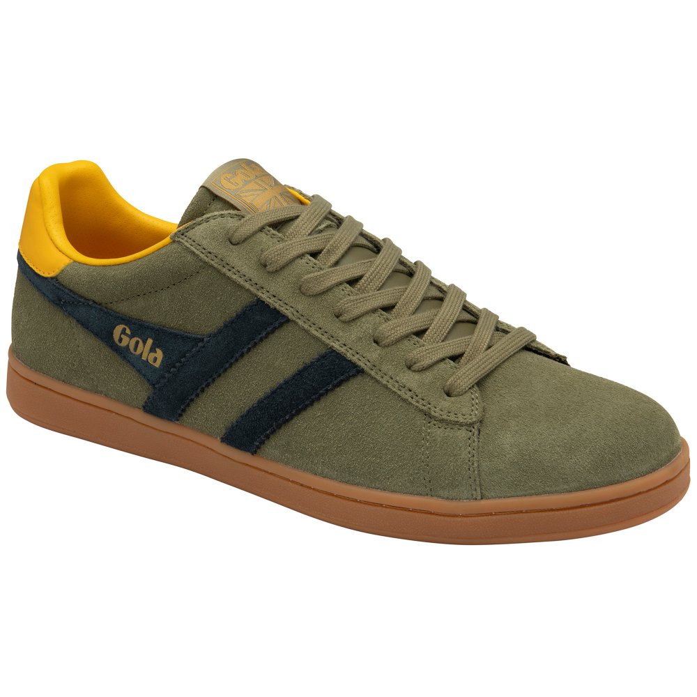 Gola Men's Khaki 'Equipe Suede Ii' Suede Lace-Up Trainers In | : Size 11 - Image 2