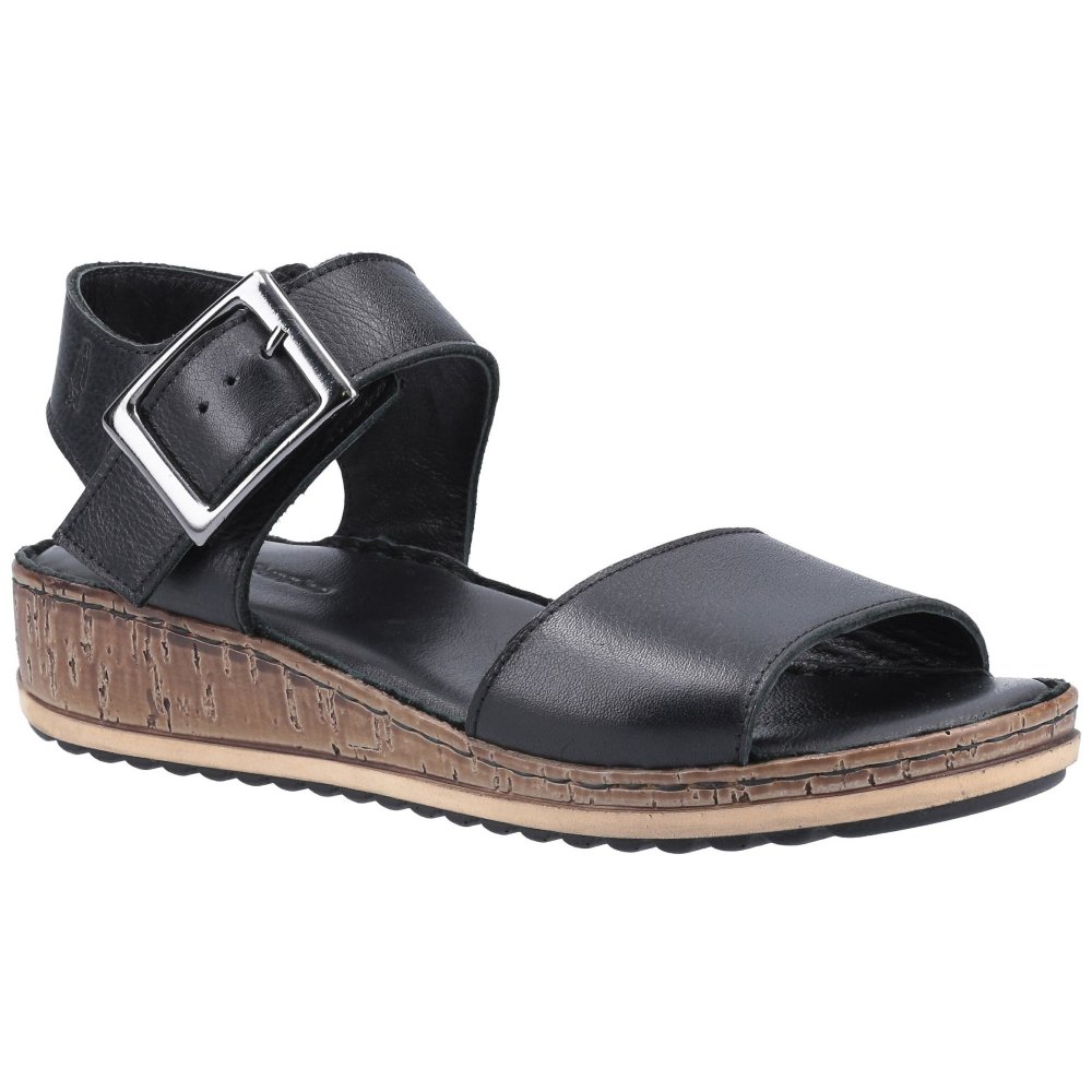 Hush Puppies Women's Ellie Wide-Fit Suede Heeled Sandals Black Size 3 (36) - Image 8