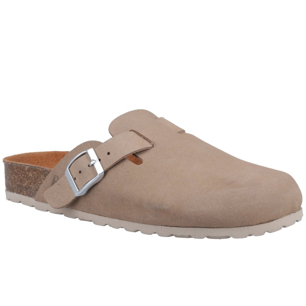 Hush Puppies Women's Taupe Suede Bailey Mule Sandals Colour: : Size 9