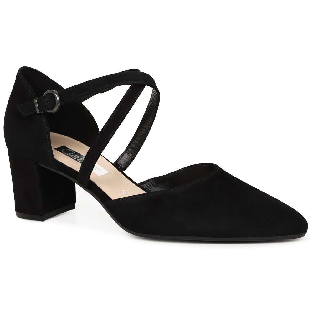 Gabor Women's Black Suede Gisele Open Court Shoes - Image 3