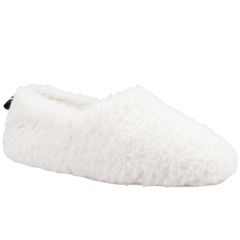 Hush Puppies Women's Cream Textile Emily Slippers Colour: : Size 7