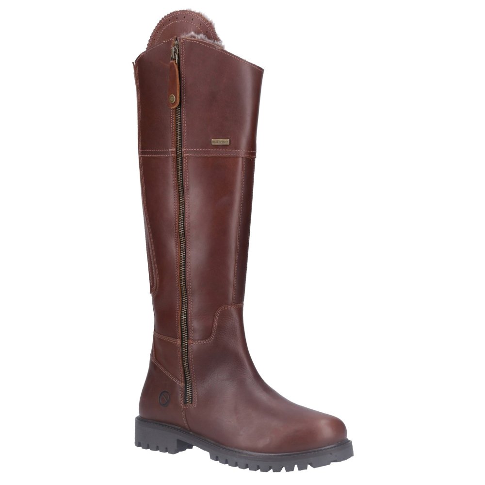 Cotswold Women's Oldachre Waterproof Leather Knee High Boots - Brown - Size 8 (41) - Image 3
