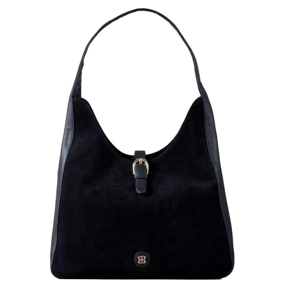 Lakeland Leather Women's Black/Suede Borrowdale Hobo Bag Colour: Size: One Size