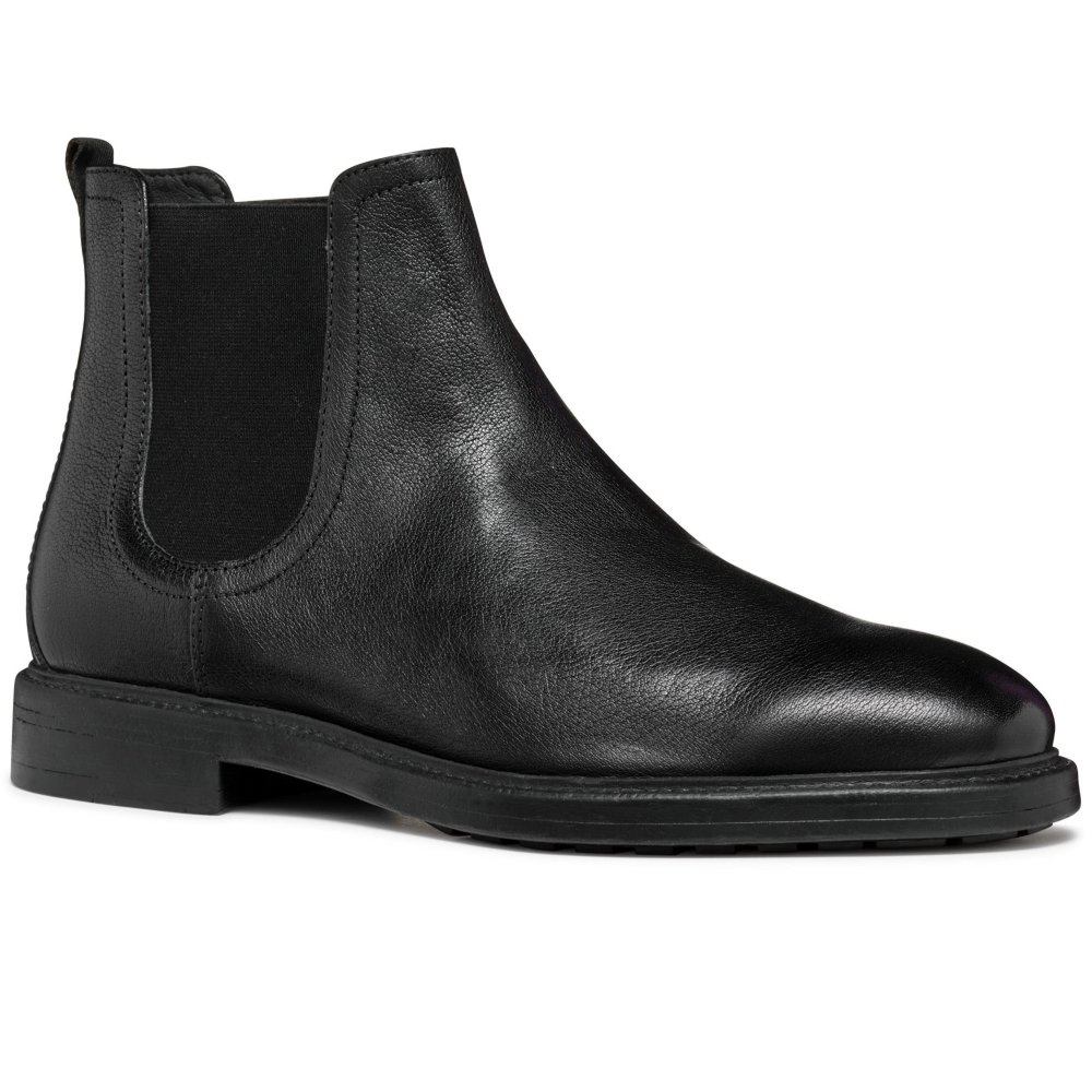 Geox Men's Black U Tiberio A Boots Colour: : Size 10 - Image 2
