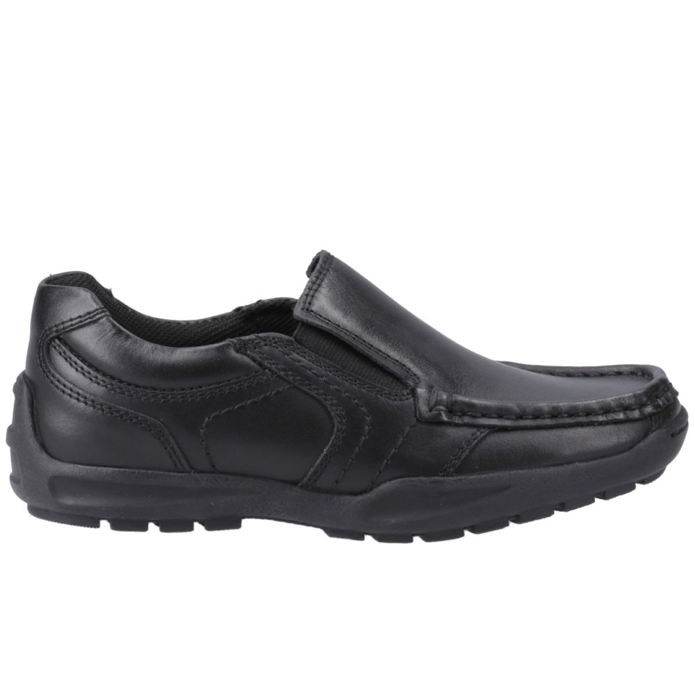 Hush Puppies Unisex Black Morgan Junior Boys School Shoes Colour: : Size 13 Kids