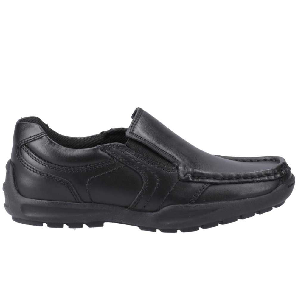 Hush Puppies Unisex Black Morgan Senior Boys School Shoes Colour: : Junior Size 5 Kids