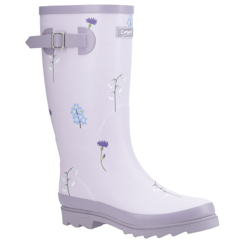 Cotswold Wildflower Tall Wellingtons - Lilac - Size 4 (37) - Image 6