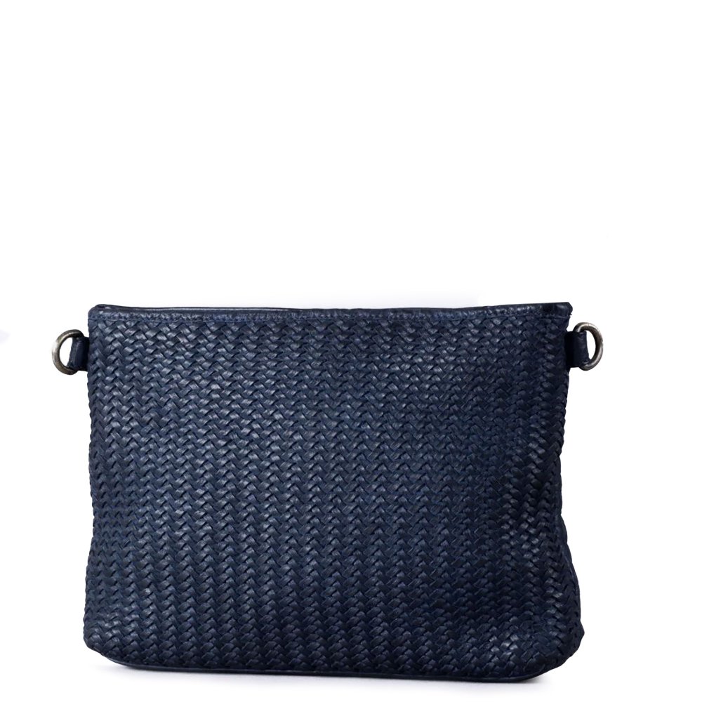 Lakeland Leather Women's Navy Woven Lea Wreay Crossbody Handbag Colour: Size: One Size