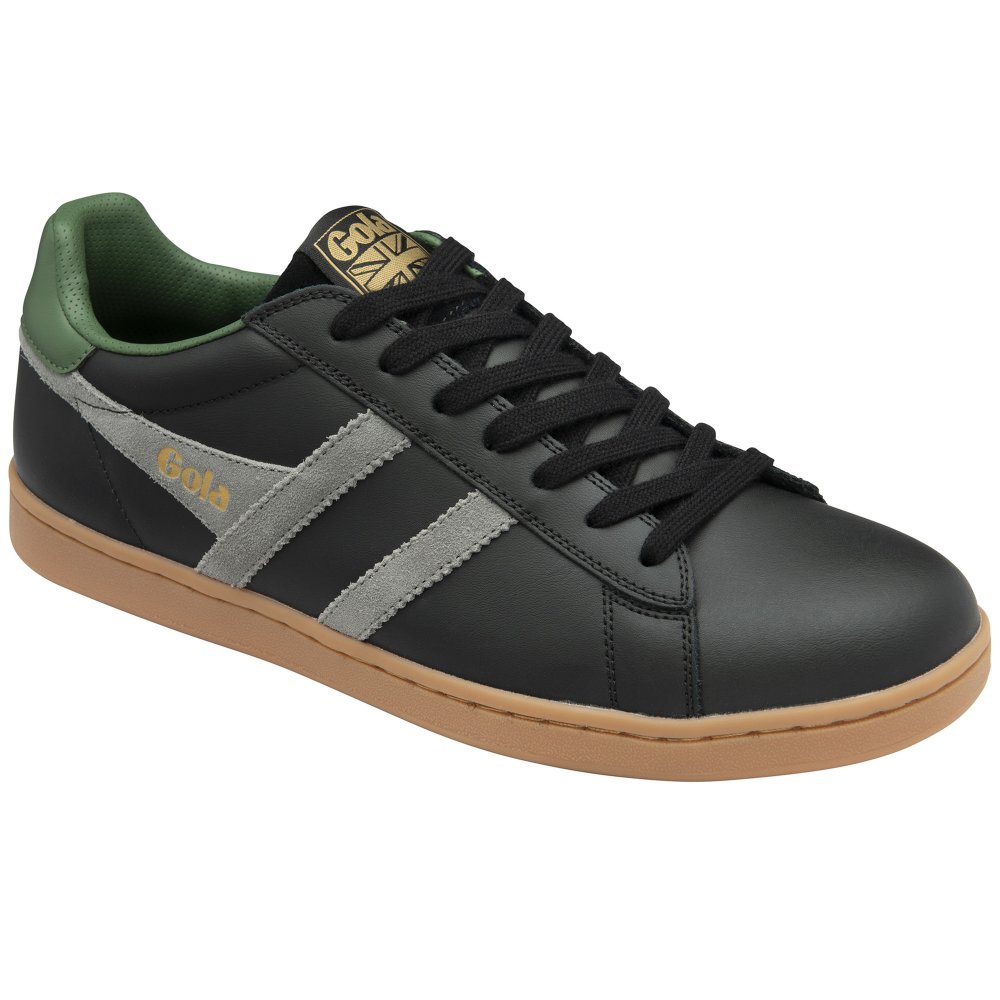 Gola Men's Black Leather Trainers Equipe Ii - Image 2