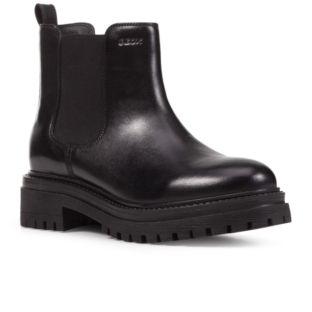 Geox Women's Black D Iridea B Leather Boots Uk Size 7 - Image 5