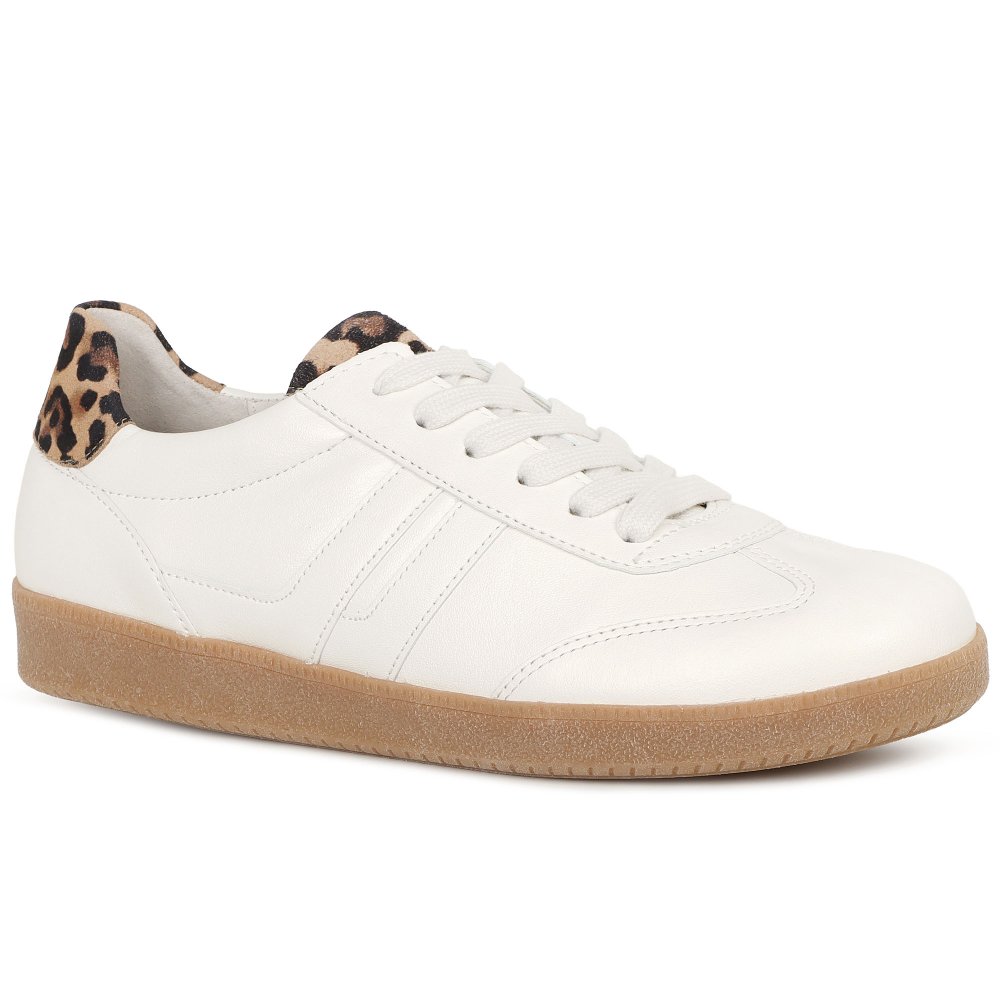 Gabor WEST Women's Leather Court Trainers in White, Size 5, Flat Lace-Up Shoes - Image 3