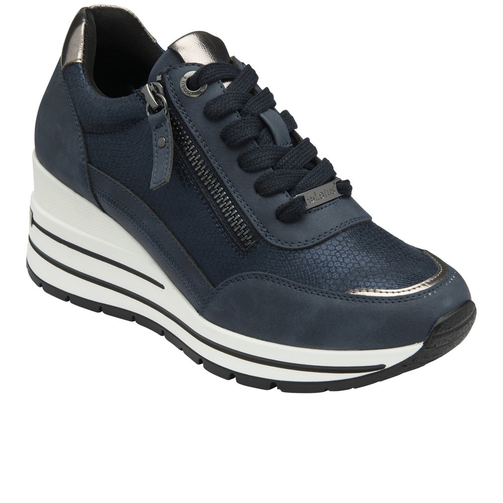 Lotus - Women's Wedge Trainer - Electra - Navy - Size: 7/40 - Image 2