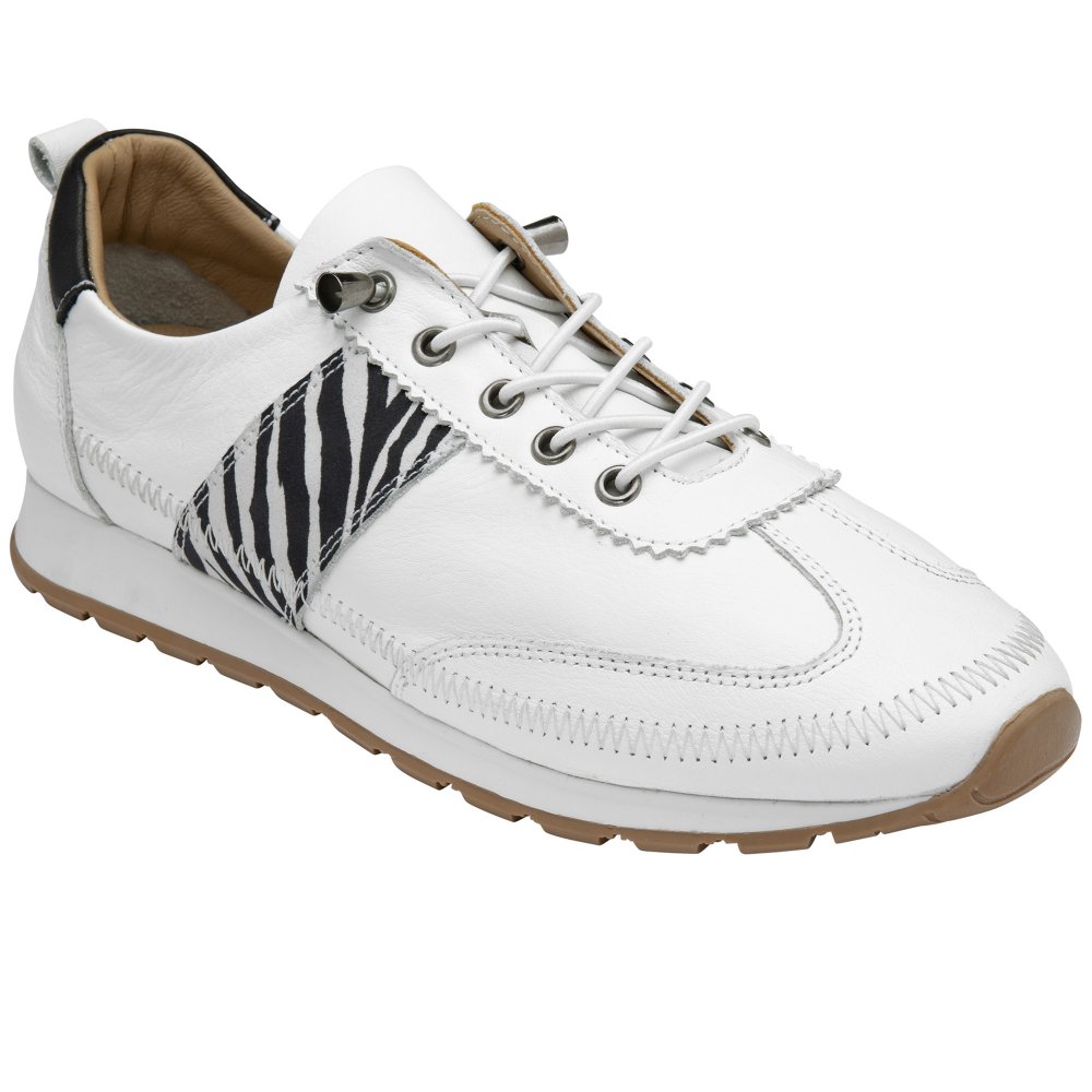 Lotus Women's White/Zebra Leather Lola Trainers Colour: : Size 8