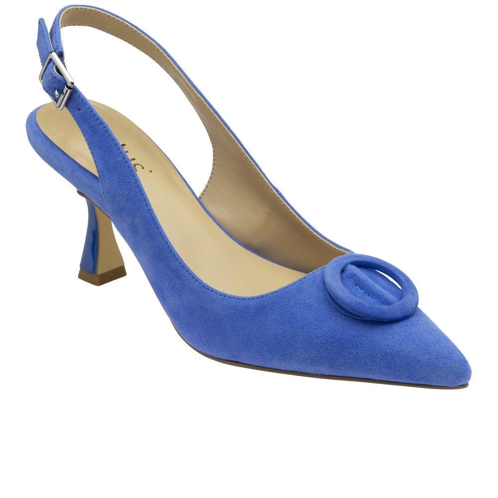 Lotus Women's Cornflower Blue Suede Delfina Slingback Court Shoes Colour: : Size 7