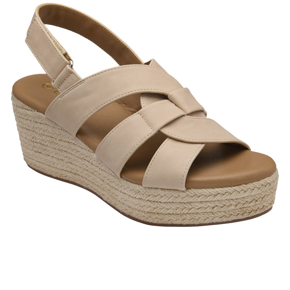 Lotus Women's Natural Reina Wedge Sandals Colour: : Size 7