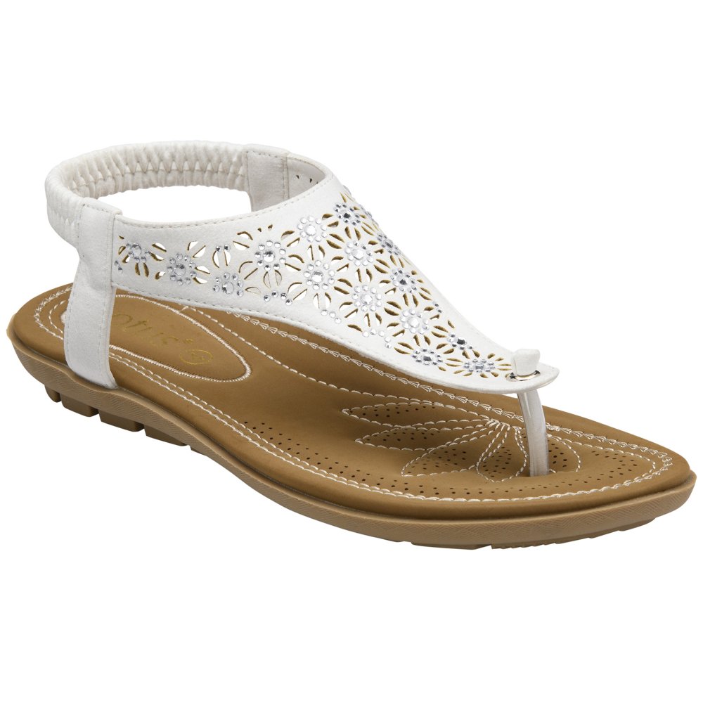 Lotus Women's White Vena Sandals Colour: : Size 7
