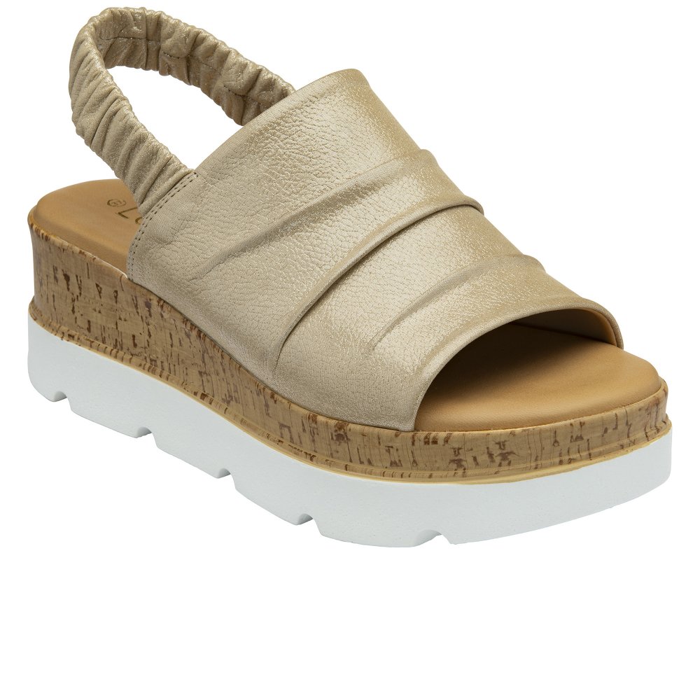 Lotus Women's Gold Jessie Sandals Colour: : Size 5