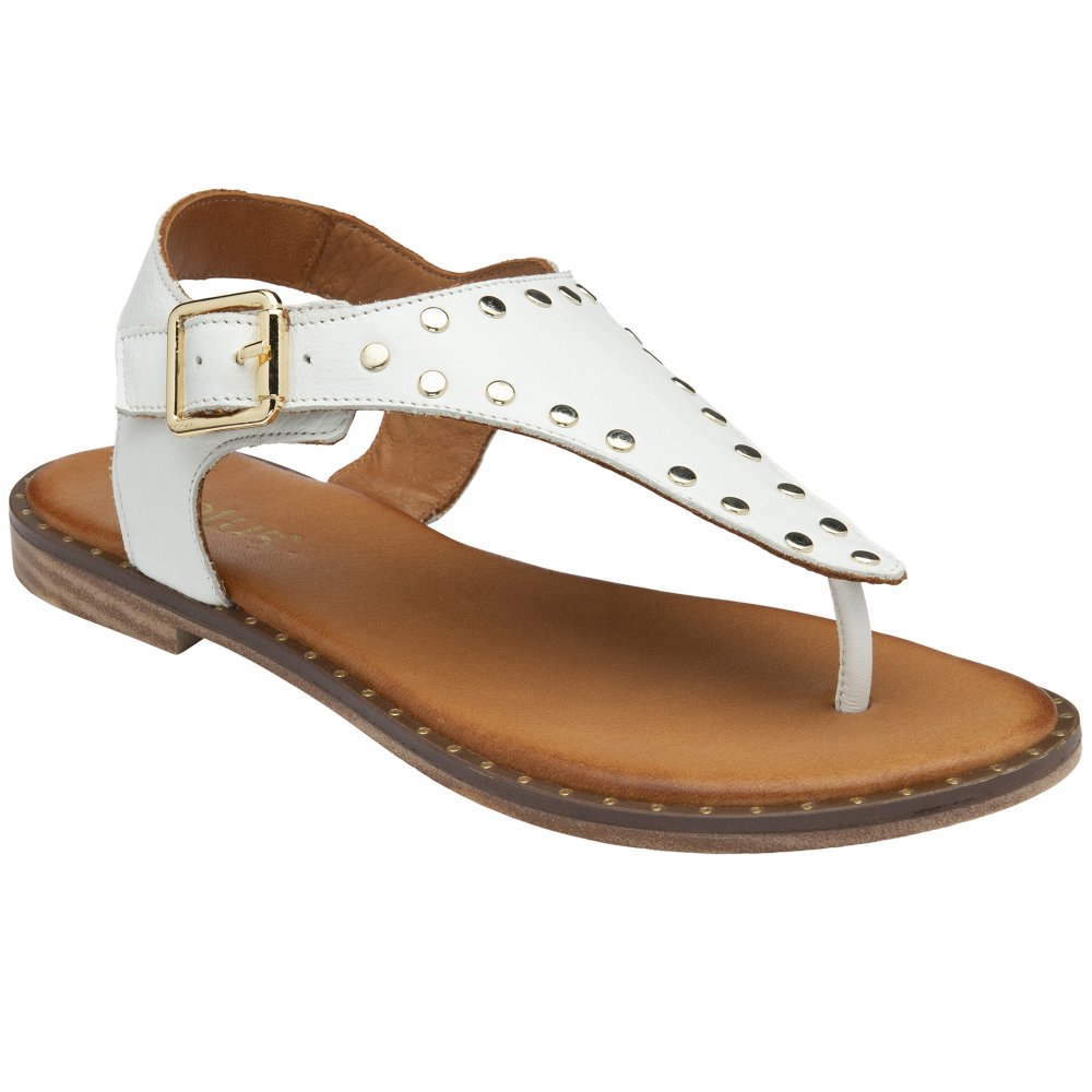 Lotus Women's 'Juanita' Leather Toe-Post Sandals in White | Size: 6.5 - Image 2