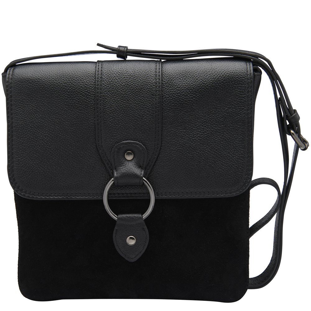 Lotus Black Miley Leather Crossbody Bag - Image 3