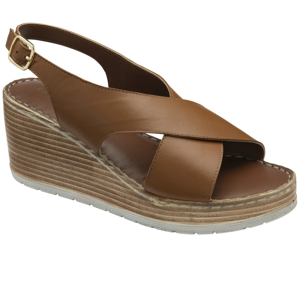 Ravel Branton Wedge Sandal, Brown, Size 6, Women - Image 3