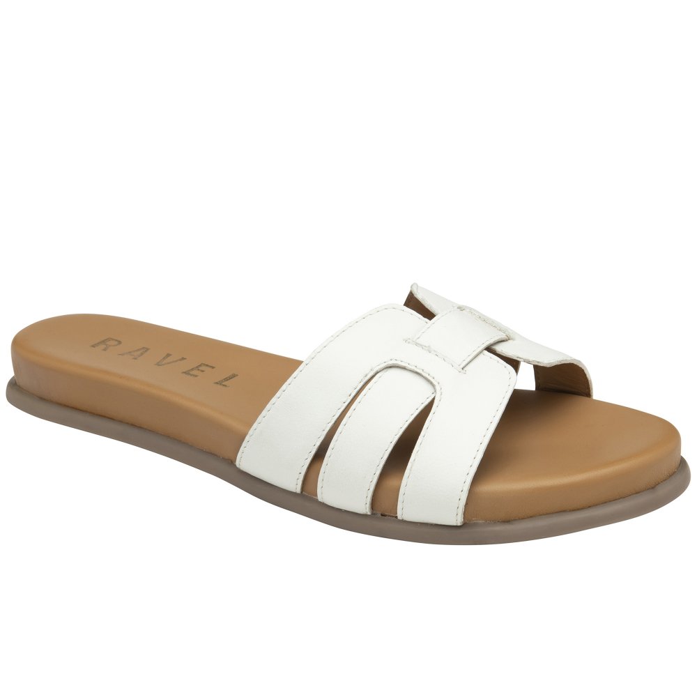 Ravel Women's White Hazon Slider Sandals Colour: : Size 7