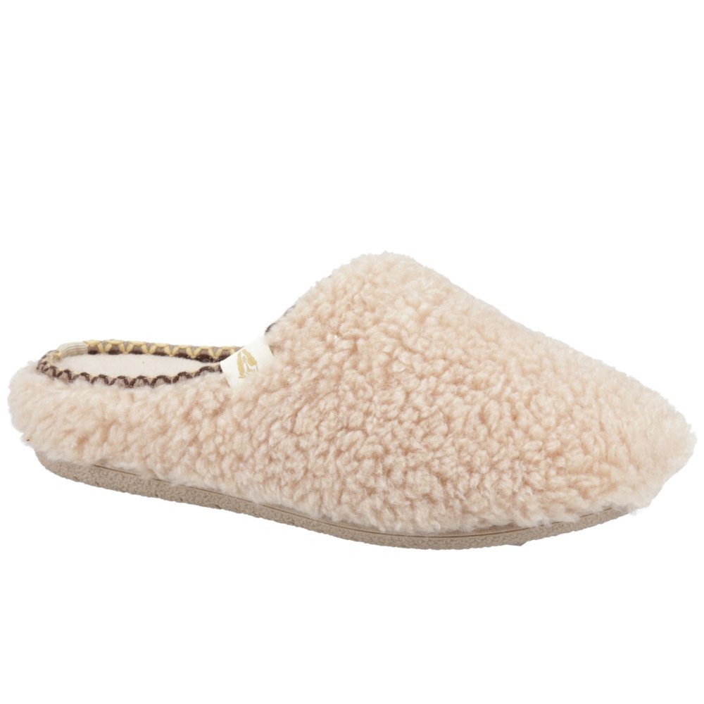 Hush Puppies Women's Beige Good Slipper Teddy Mule Slippers Colour: : Size 6 - Image 7
