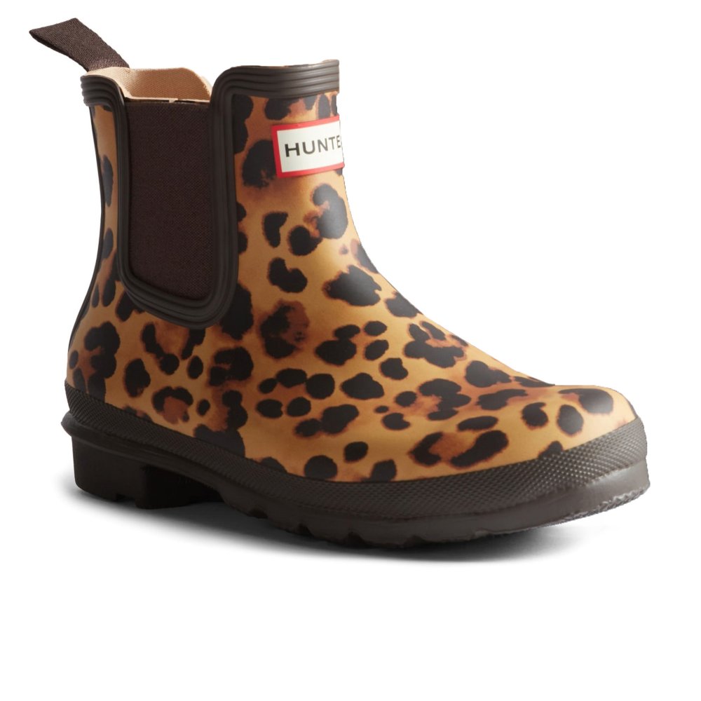 Hunter Women's Brown Original Chelsea Leopard Print Boot Rubber Leopard Print/Chocolate Wellington Boots Uk Size 8 - Image 3