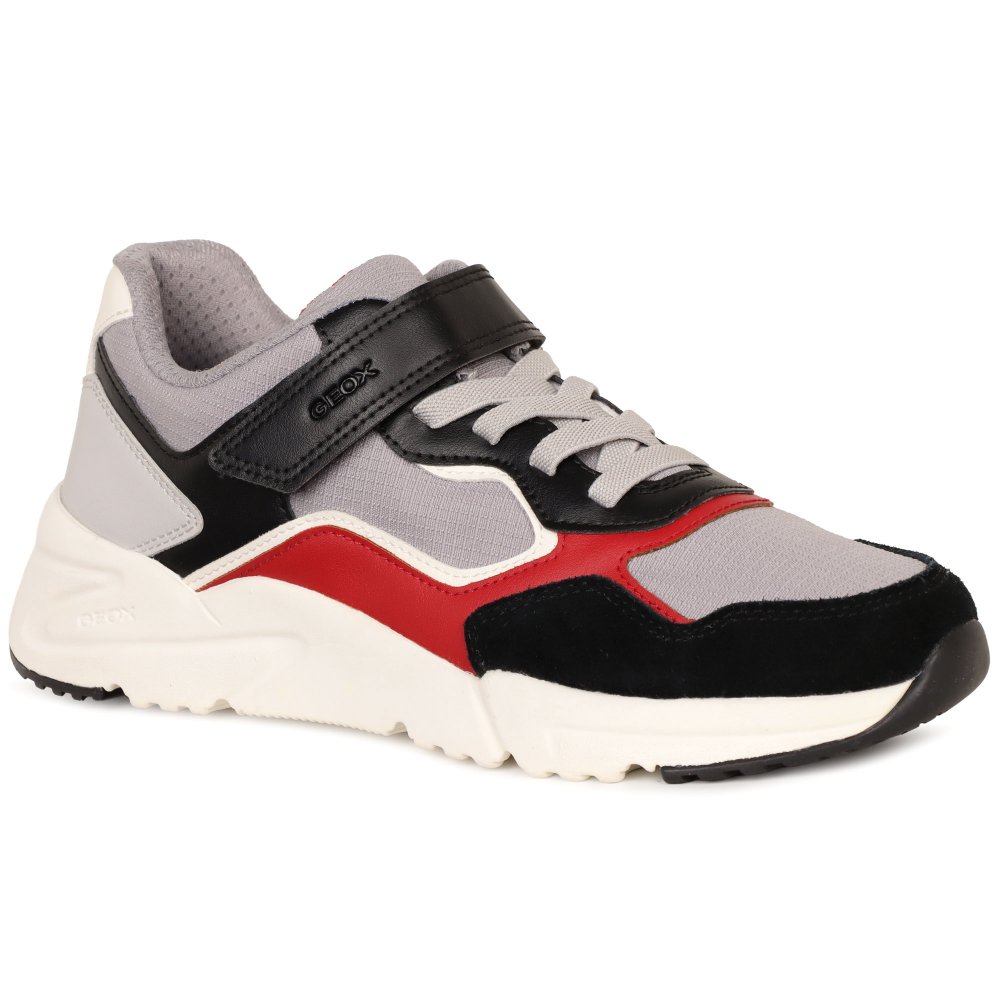 Geox Boys Grey/Black J Loftus Sports Trainers Colour: : Size 6 Kids