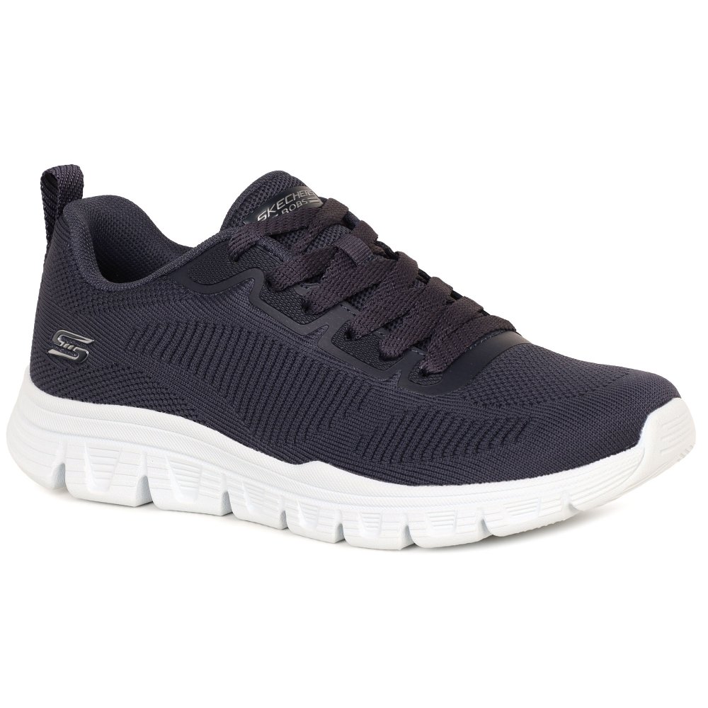 Skechers Bob Sport B Lite Women's Lace-Up Trainers in Black, Size 5 - Image 4