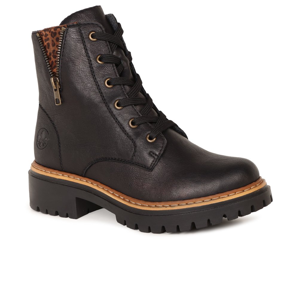 Rieker Women's Black Leopard Glaisdale Ankle Boots Colour: : Size 8 - Image 6