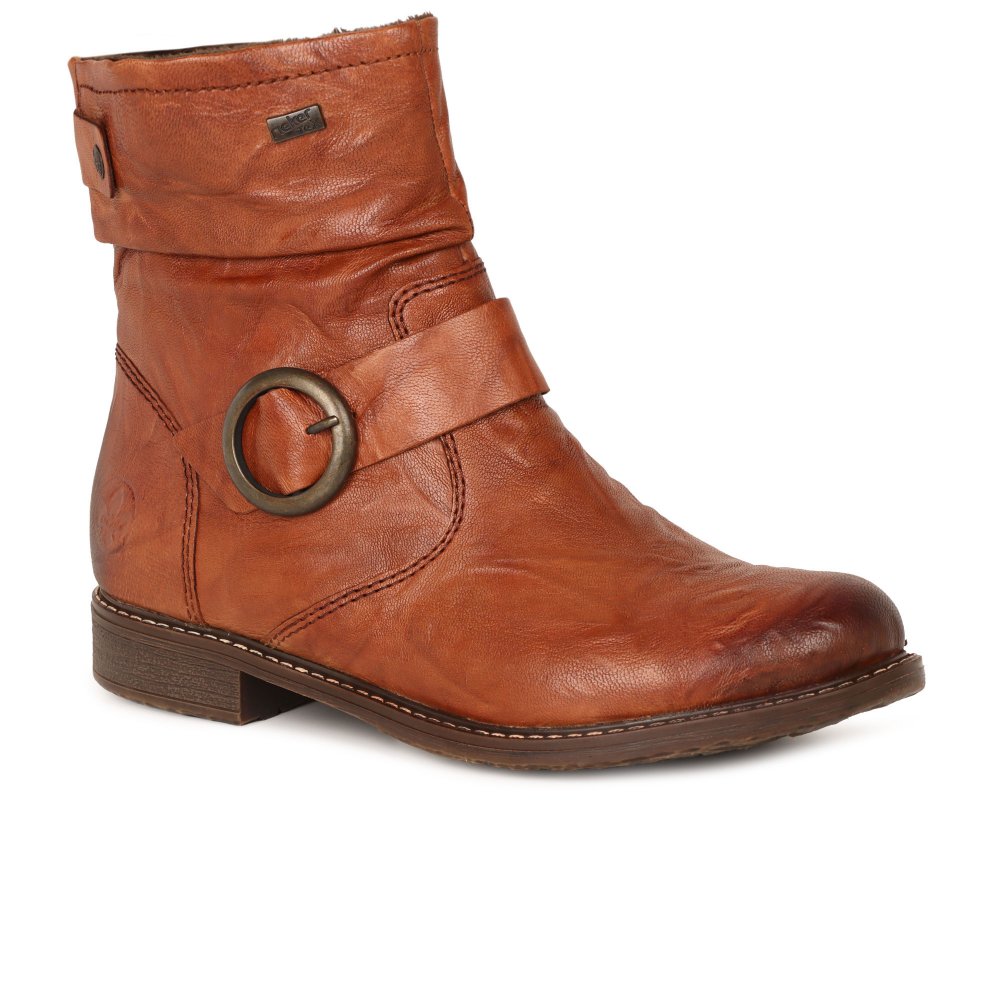 Rieker 74857-22 Tan Leather Womens ankle boots in a Plain Leather in Size 42 - Image 6