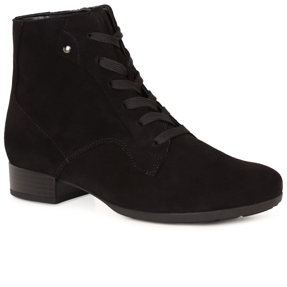 Gabor Women's Jet Black 'Balban' Lace Up Ankle Boots In | : Size 9 - Image 2