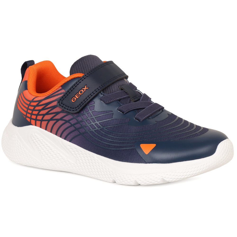 Geox Boys Navy/Orange J Sprintye Trainers Colour: : Junior 1/33 Kids - Image 2