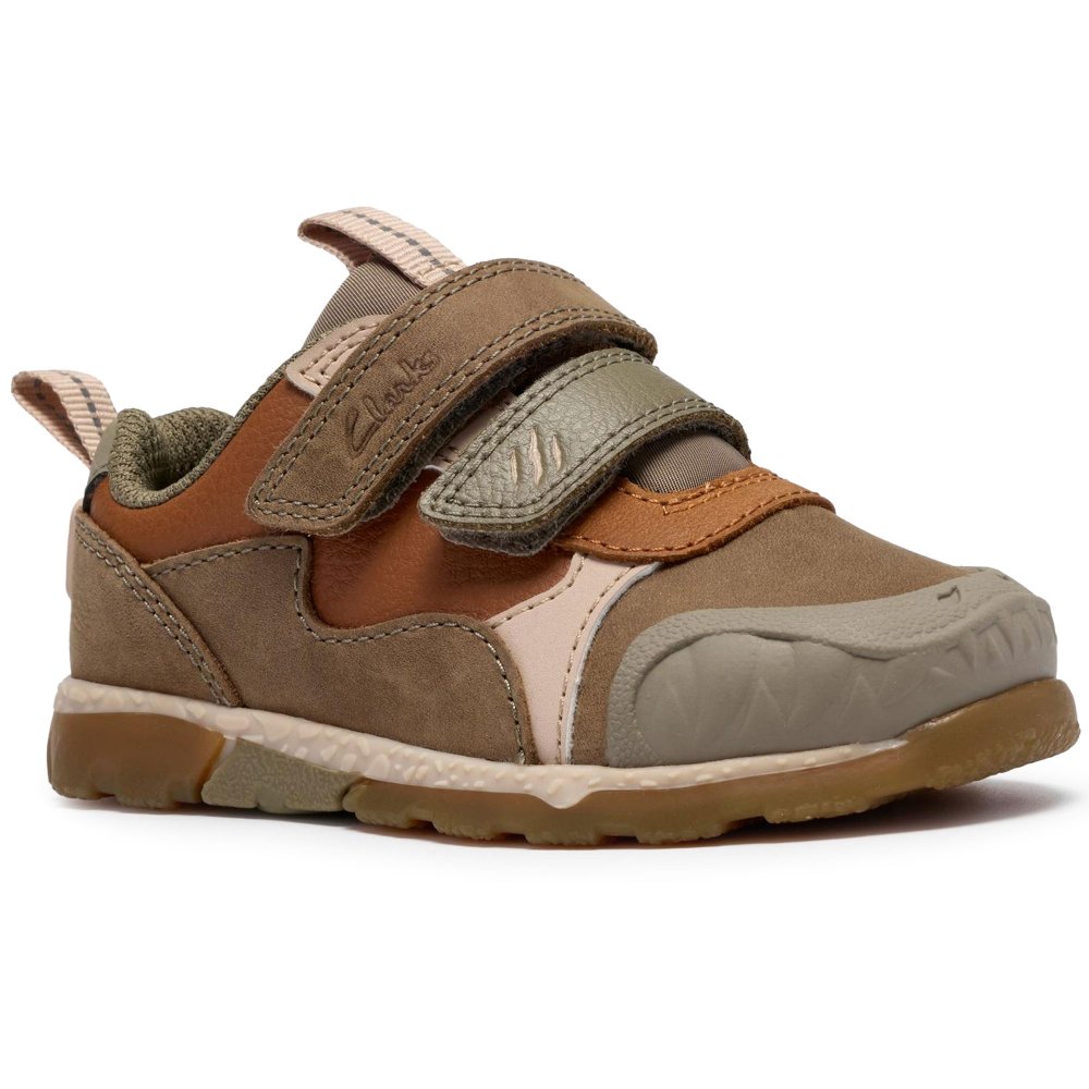 Clarks Boys Tan Steggy 2 Track T Infant Trainers Colour: :, Fit: G Size 5 Kids