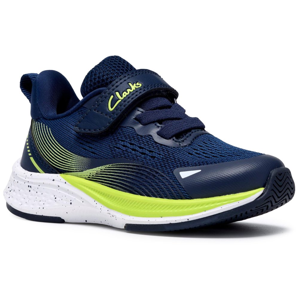 Clarks Lumen Hero T Girls Infant Sports Trainers Navy Size 5 G Wide - Image 3