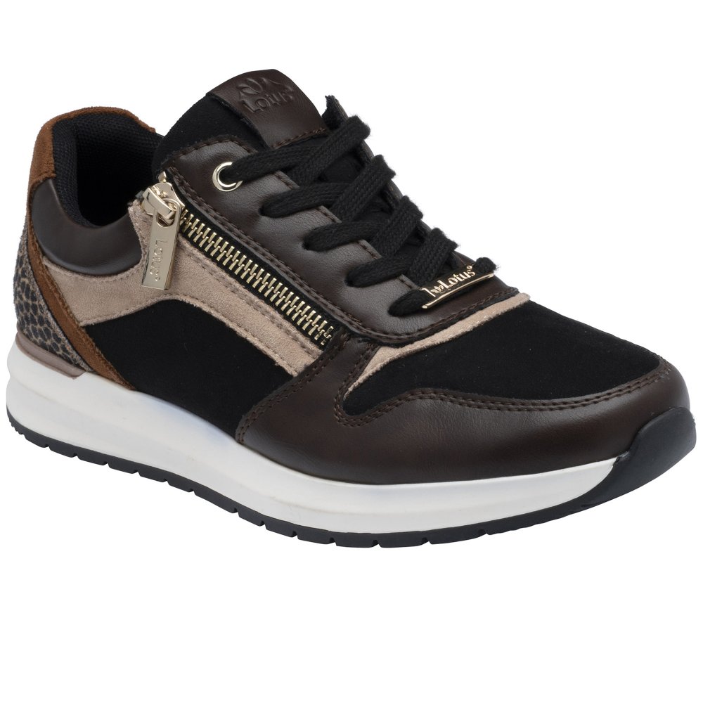 Lotus Women's Brown/Black Venus Trainers Colour: : Size 9