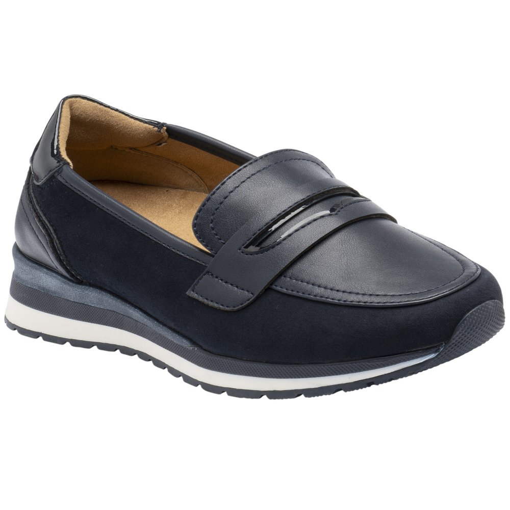 Lotus Women's Navy Montana Loafers Colour: : Size 3