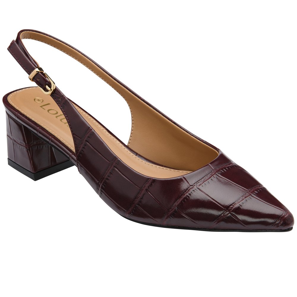 Lotus Women's Bordo Croc Arwen Court Shoes Colour: : Size 6
