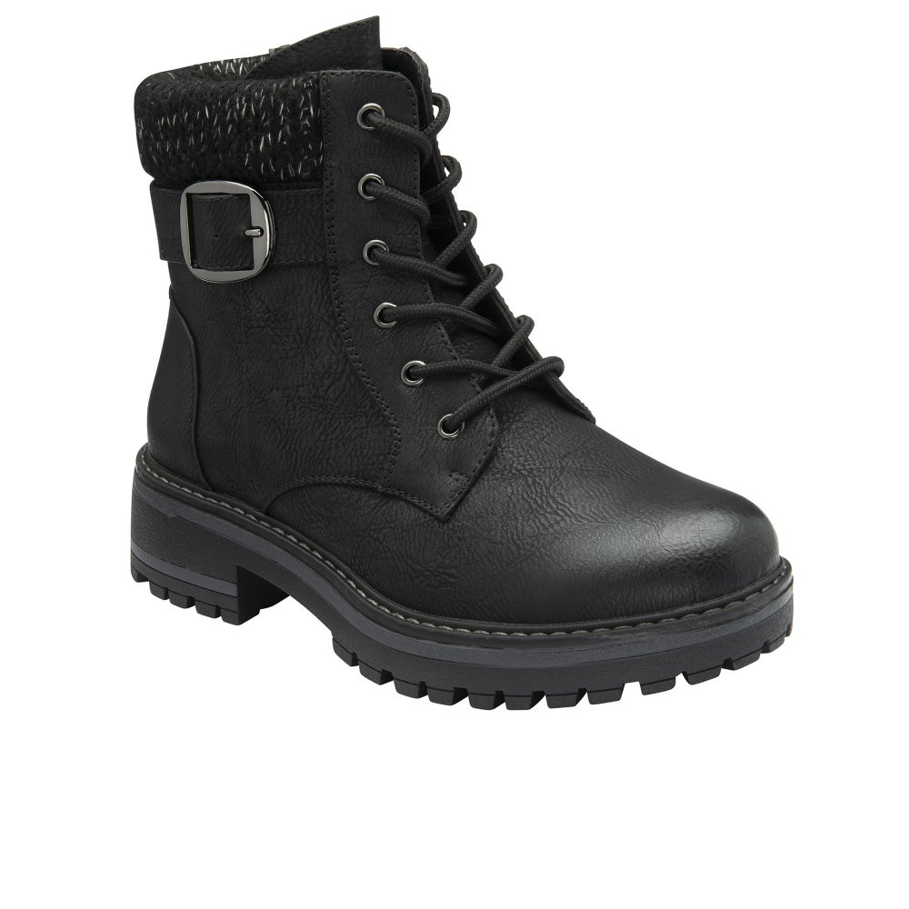 Lotus Women's Black Wide Fit Zip-Up Ankle Boots - Image 3