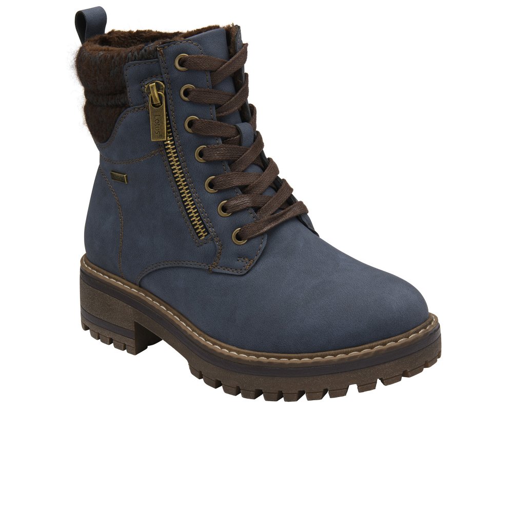 Lotus Women's Blue Waterproof Ankle Boots - Image 3