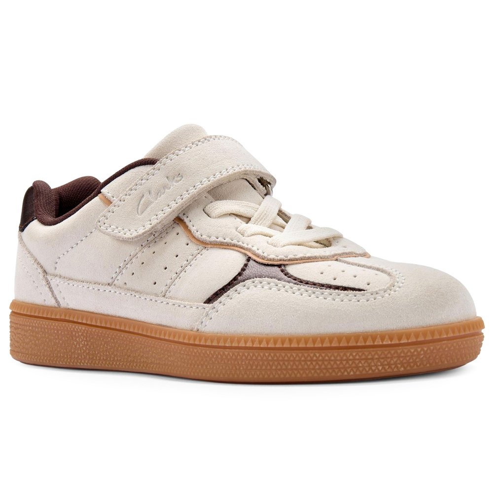 Clarks Girls White Cypress Pop K Sports Shoes - Size 7/G (Wide) Kids - Image 2