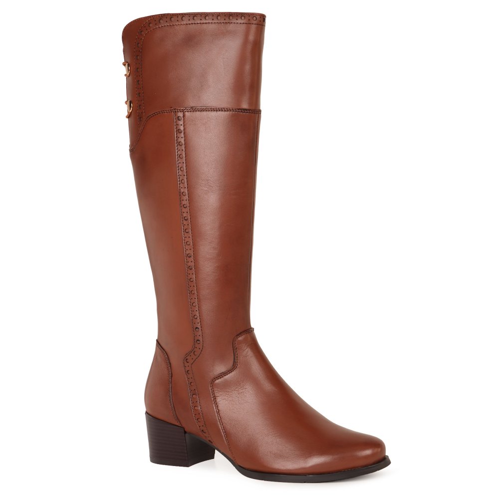 Jones Bootmaker Women's Tan Rachel (S) Knee High Boots Colour: : Size 5