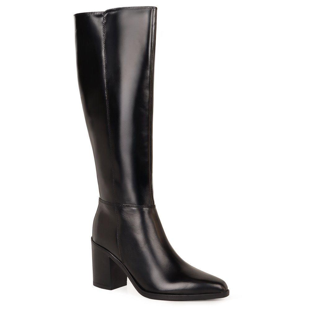 Jones Bootmaker Women's Black Cagliari (S) Knee High Boots Colour: : Size 7