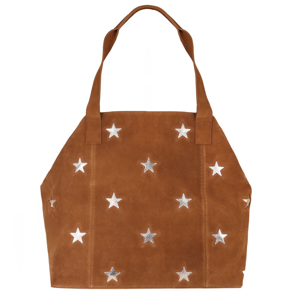Jones Bootmaker Women's Tan Suede Dayna Star Leather Bag - Maco30500 / 317 148 One Leather/Suede - Image 4