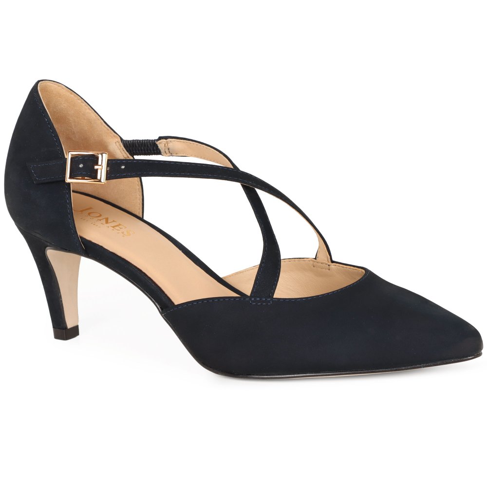 Jones Bootmaker Women's Navy Nubuck Ysa Stiletto-Heeled Court Shoes - Ysa / 327 455 Size 8 Leather - Image 2
