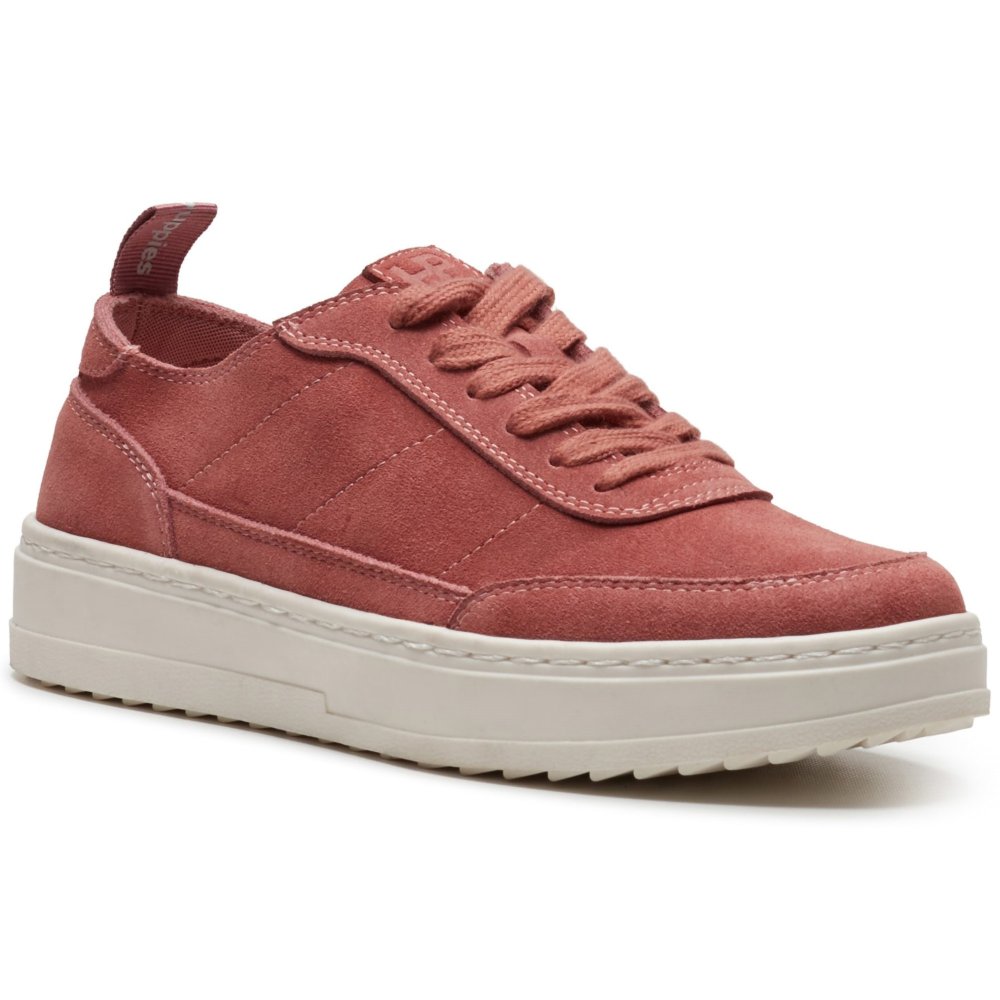 Hush Puppies NESTA Women's Casual Trainers, Pink Leather and Suede Lace-Up Shoes, UK Size 3 - Image 4