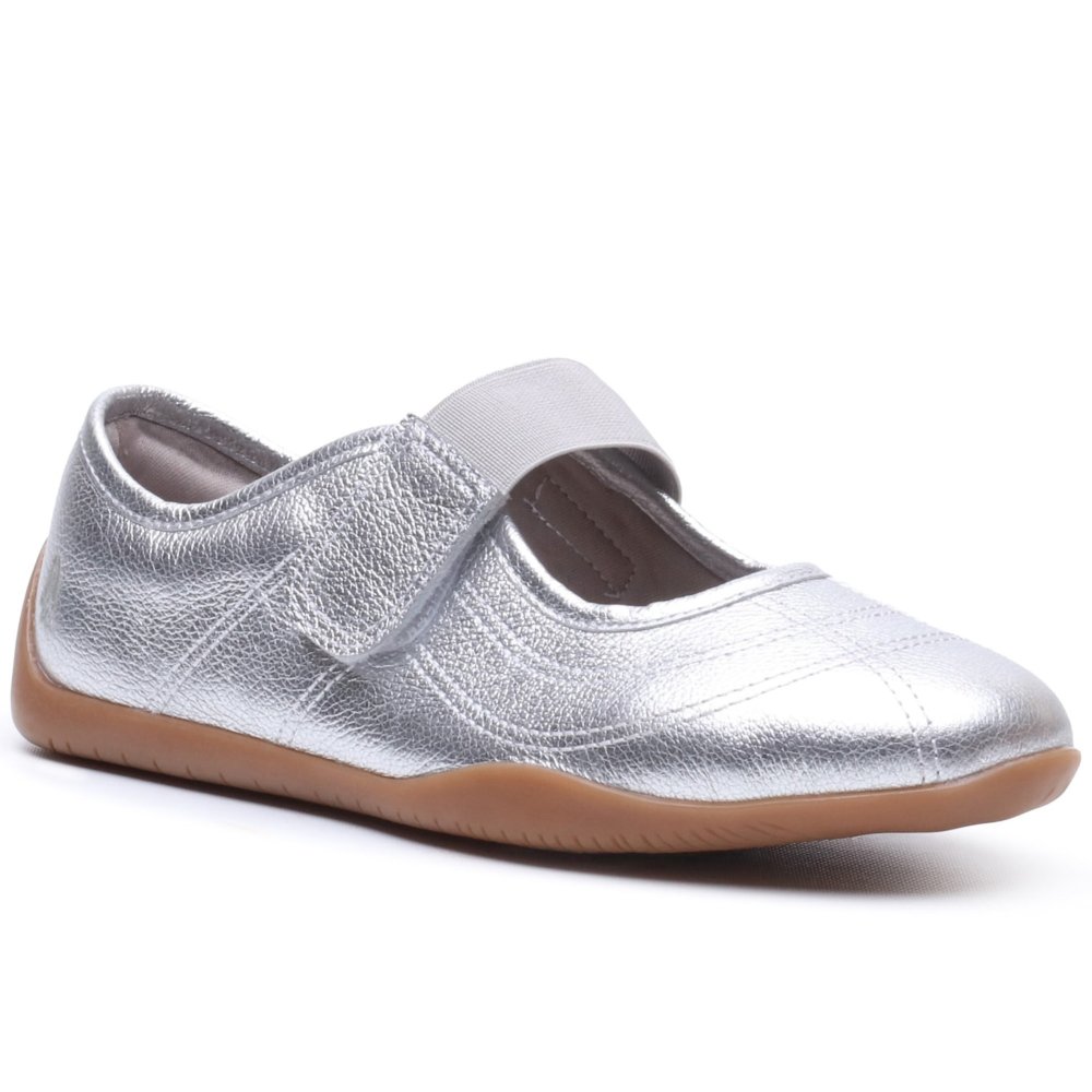 Hush Puppies Women's Silver Juno Mary Janes Colour: : Size 3